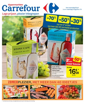 Carrefour folder van 23/07/2014 tot 04/08/2014 - -70% -50% -30% op het tweede artikel