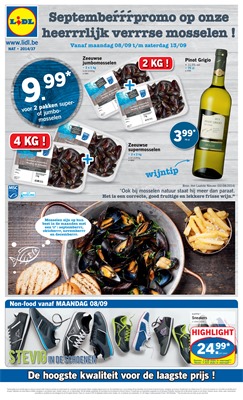 Lidl folder van 08/09/2014 tot 13/09/2014 - Septemberpromo op onze heerlijk verse mosselen