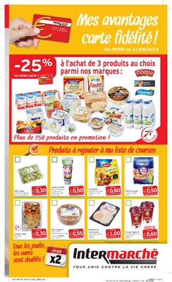 Folder Intermarché du 09/09/2014 au 21/09/2014 - Mes avantages carte fidélité