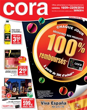 Folder Cora du 16/09/2014 au 22/09/2014 - découvrez nos produits 100% remboursés