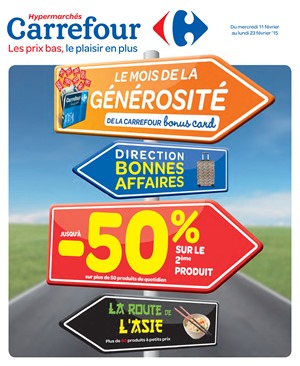 Folder Carrefour du 11/02/2015 au 23/02/2015 - Le mois de la générosité