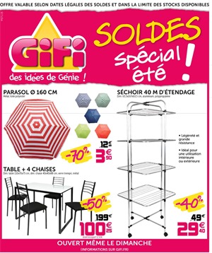 Folder Gifi du 01/07/2015 au 26/07/2015 - Soldes spécial été