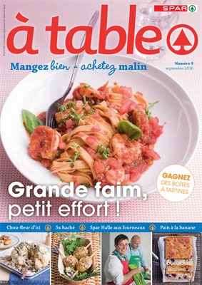 Folder Spar du 01/09/2016 au 30/09/2016 - A table septembre 2016