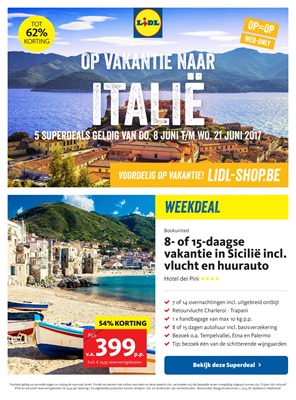 Lidl folder van 08/06/2017 tot 21/06/2017 - Op vakantie naar Italië