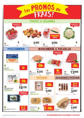 Folder Carrefour Market  du 05/07/2017 au 11/07/2017 - Les promos du frais