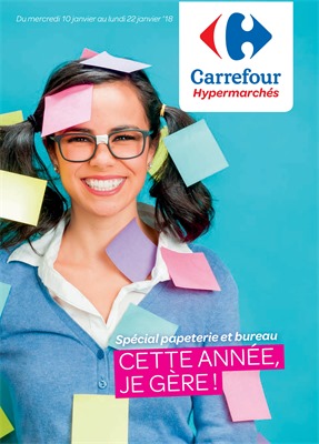 Folder Carrefour du 10/01/2018 au 22/01/2018 - Spécial Papeterie & Bureau Janvier