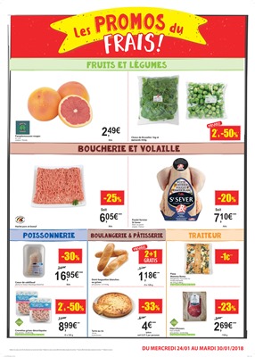 Folder Carrefour Market  du 24/01/2018 au 30/01/2018 - Les promos du frais!