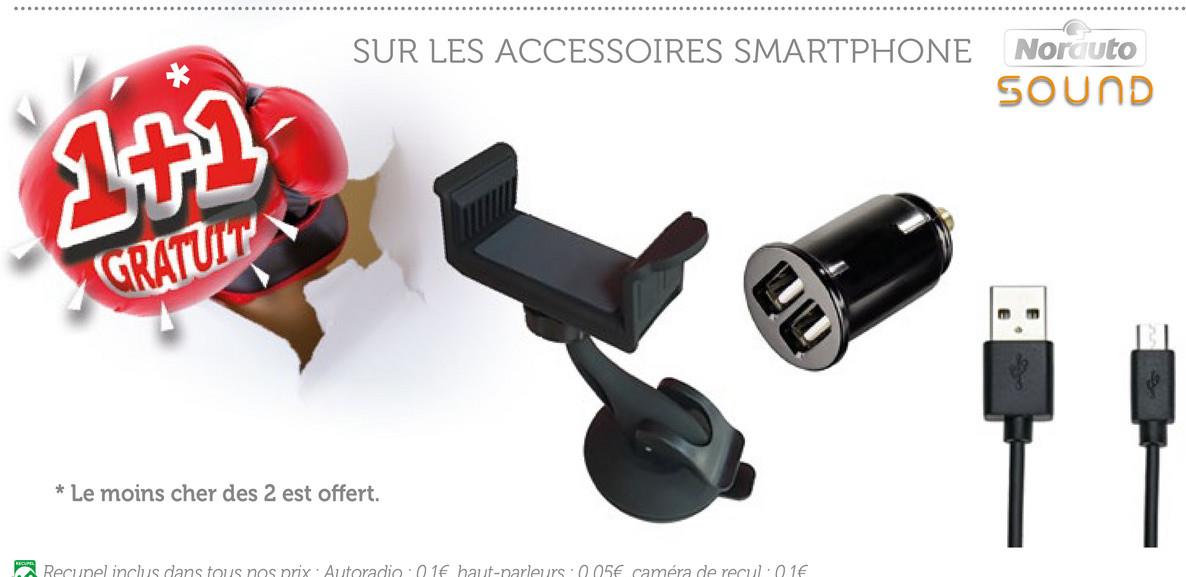Folder Auto5 du 16/04/2018 au 21/05/2018 - SUR LES ACCESSOIRES SMARTPHONE Norauto
SOUD
GRATUITA
* Le moins cher des 2 est offert.
a Recunel inclus dans tous nos prix Autoradio: 01€ haut-parleurs. 005F caméra de recul : 01F