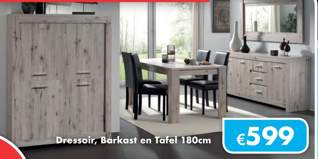 Dressoir, Barkast en Tafel 180cm
€599