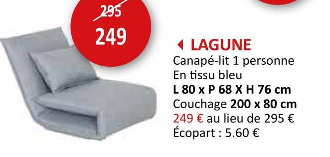 Canapé-lit Lagune 1 personnes tissu bleu clair Canapé-lit & Lit Pliant Canapés-lits