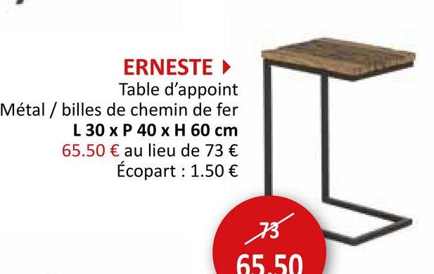 Table d'appoint Erneste 40x30cm Meubles D'appoint Tables D'appoint