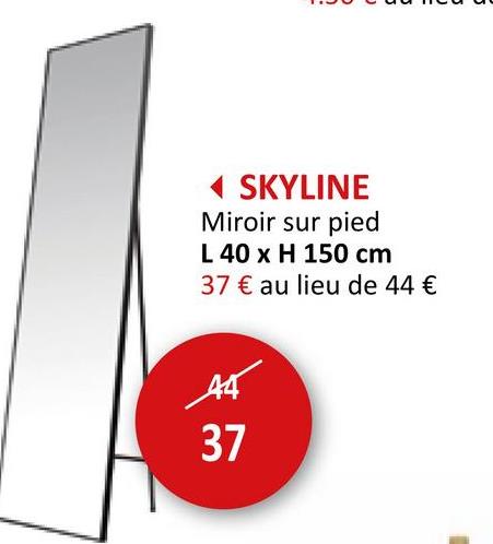 Miroir Skyline 41x151cm Éléments D'appoint Miroirs Meubles D'appoint Décoration Murale