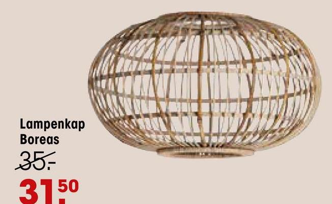 Lampenkap Boreas Naturel Natuurlijk lampenkap met opengewerkte structuur. Exclusief snoer. 28.5 cm hoog.