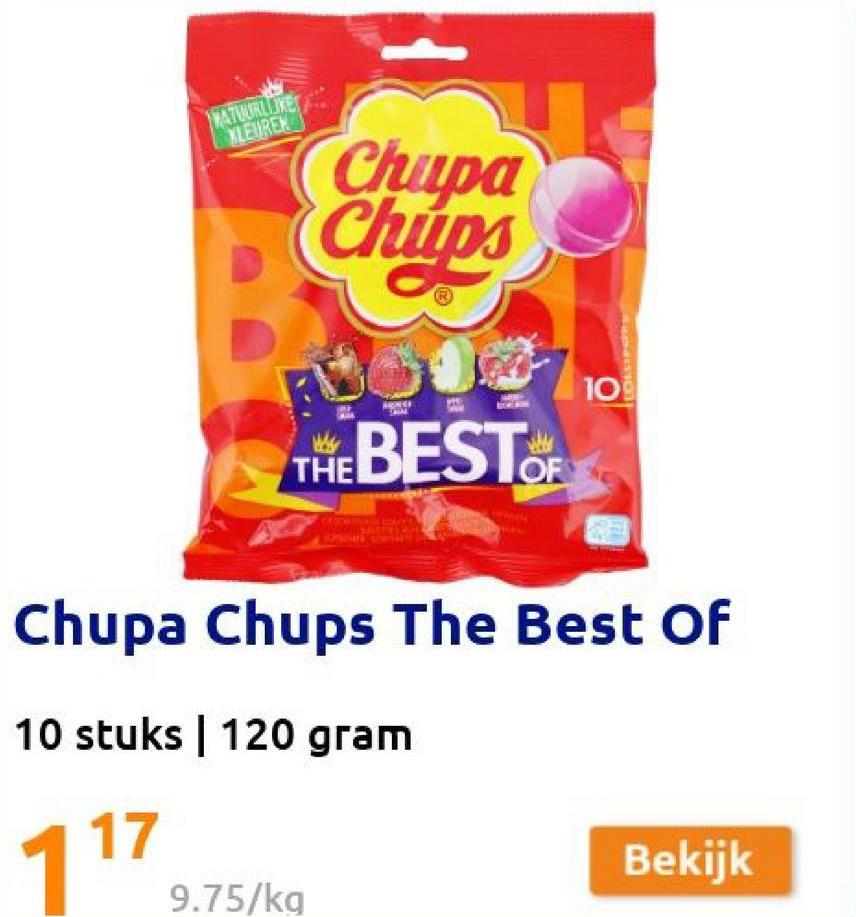 WATWORLISTE
MLEUREN
Chupa
Chips
106
LIDL
THEBEST.
Chupa Chups The Best of
10 stuks | 120 gram
117
Bekijk
9.75/kg
