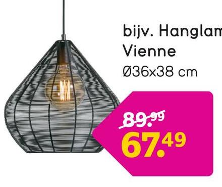 Hanglamp Vienne - mat zwart - Ø36x38 cm Hanglamp Vienne is een opvallende, moderne lamp. Deze eigentijdse lamp voelt zich thuis in interieurs met een moderne look.