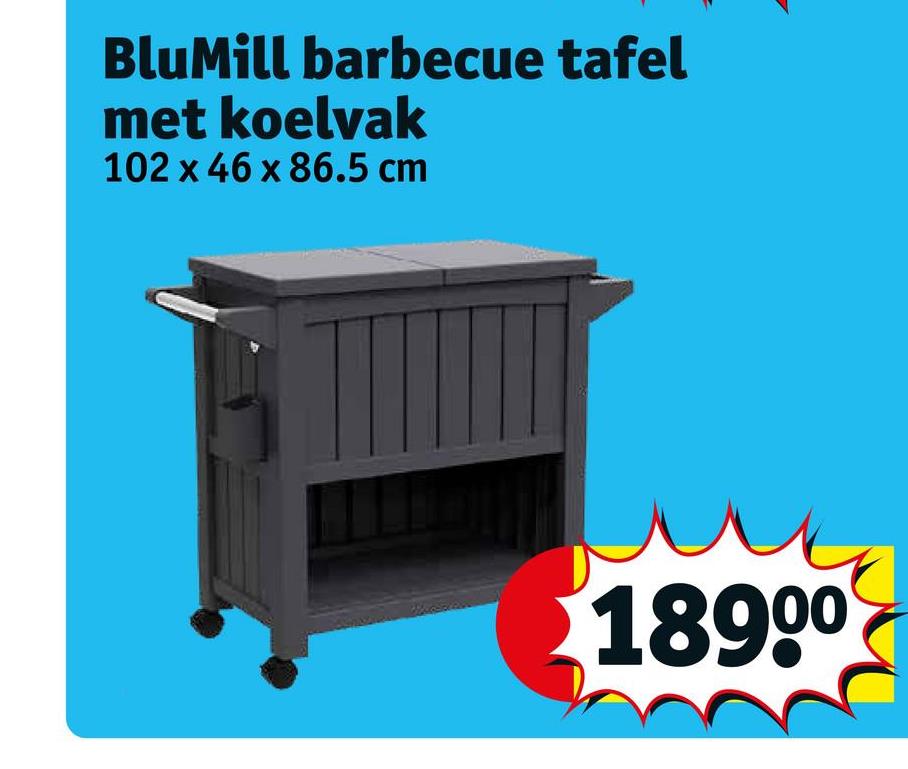 BluMill barbecue tafel
met koelvak
102 x 46 x 86.5 cm
189⁰⁰