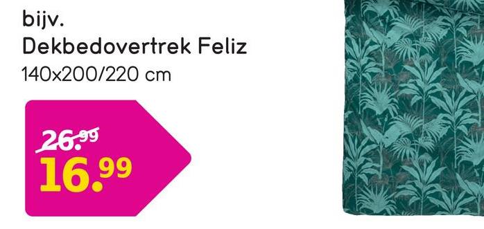 Comfort dekbedovertrek Feliz - blauwgroen - 140x200/220 cm