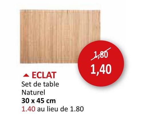 Set de table Eclat 30x45cm bambou Linge De Table Sets De Table