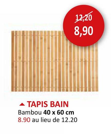 Tapis de bain 40x60cm naturel Linge & Tapis De Bain Tapis De Bain