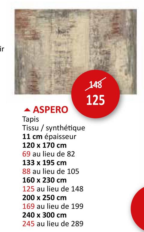 Tapis Aspero 160x230cm poils courts Tapis Tapis Tapis