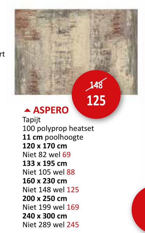 Tapijt Aspero 160x230cm laagpolig Tapijten Tapijten Tapijt