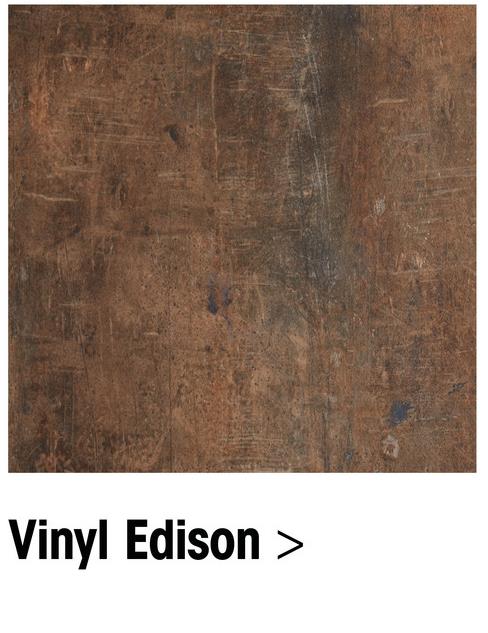 Vinyl Edison Koper Vinyl koperkleurig met verweerde look van recyclebaar materiaal. 2,5 mm dik. Let op: vinyl van 10 strekkende meter of meer kan alleen worden afgehaald in de winkel. Wil je 10 strekkende meter of meer bestellen om bijvoorbeeld in verschillende ruimtes te leggen? Bestel dan meerdere kleine coupages.