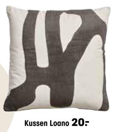 Kussen Loano Off-white Kussen Loano in een offwhite met zwarte kleur. Dit kussen heeft een abstracte print. Gemaakt van 100% polyester. 45x45 centimeter.