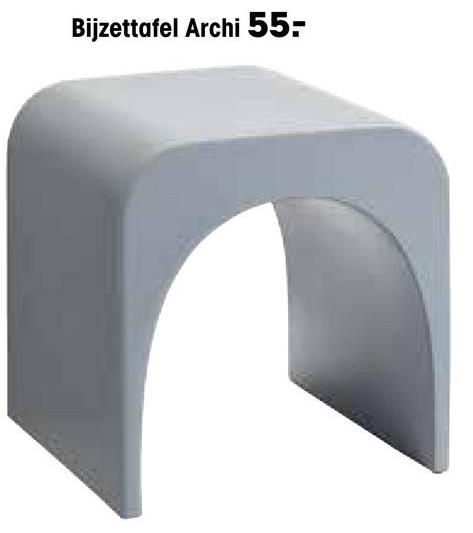 Bijzettafel Archi Grijs Bijzettafel Archi in een grijze kleur. Dit moderne ontwerp is gemaakt van fiberclay. 40x40x40 centimeter.