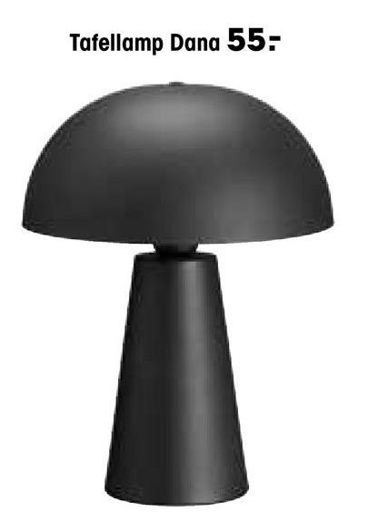 Tafellamp Dana Zwart Moderne tafellamp Dana in de kleur zwart. Gemaakt van 100% metaal. Bevat een E27 fitting, 40 watt. ⌀30x38cm.