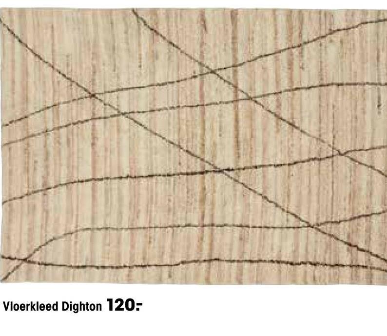 Vloerkleed Dighton Beige Vloerkleed Dighton in een bruin/grijze kleur. Dit vloerkleed is gemaakt van 80% wol, 10% polyester en 10% katoen. Het vloerkleed is handgemaakt. 135x190 centimeter.