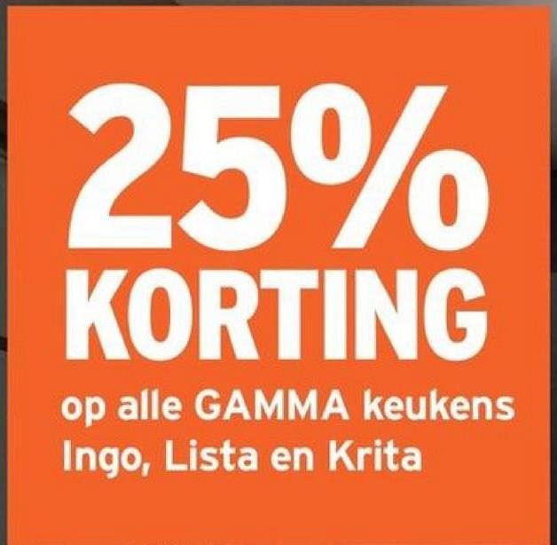 25%
KORTING
op alle GAMMA keukens
Ingo, Lista en Krita