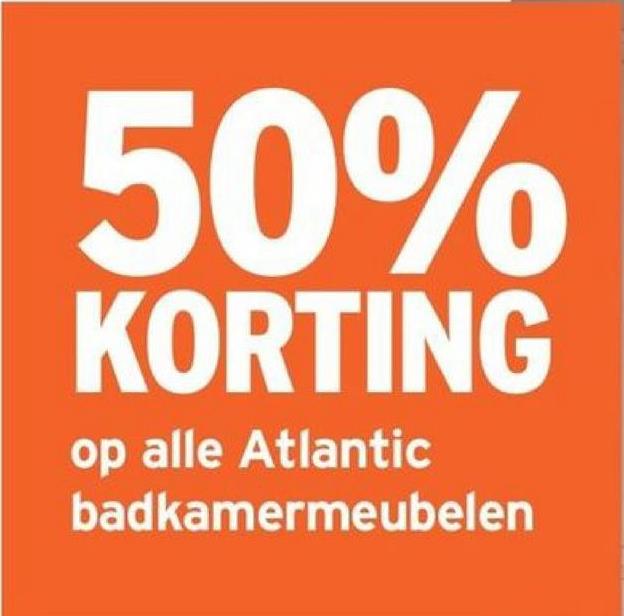 50%
KORTING
op alle Atlantic
badkamermeubelen