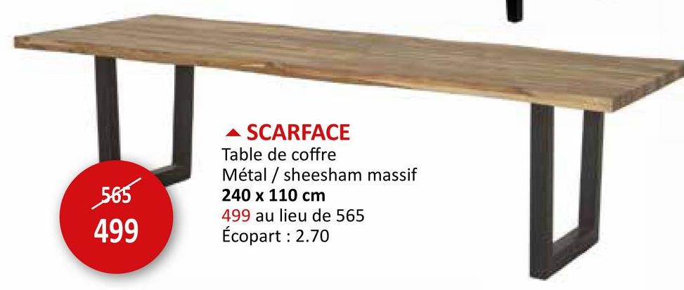 Table tronc d'arbre Scarface bois massif 240x110cm Tables Tables De Salle à Manger