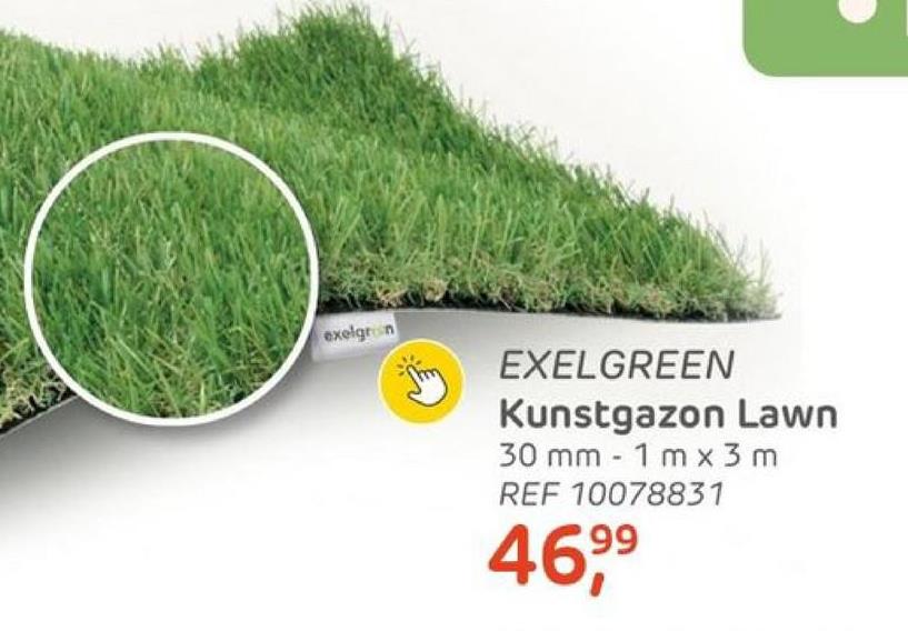 exelgron
EXELGREEN
Kunstgazon Lawn
30 mm 1 mx 3 m
REF 10078831
99
46,⁹⁹