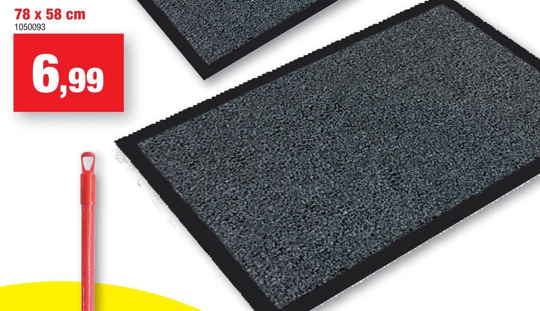 Tapis antisalissant 58x78 cm anthracite Ce tapis antisalissures anthracite mesure 58x78 cm et possède un bord en caoutchouc. Le tapis peut être lavé à  la main et est doté d'une couche antidérapante.