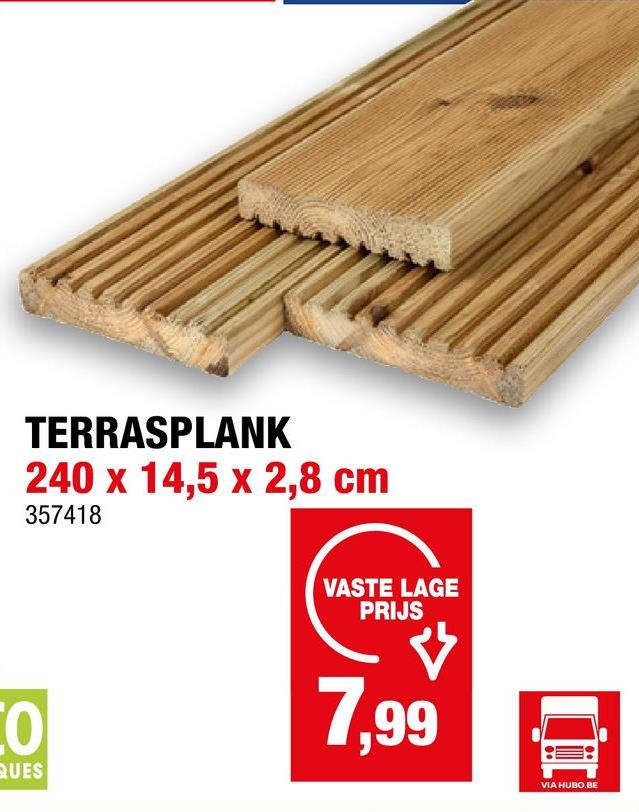 Terrasplank 240x14,5x2,8 cm