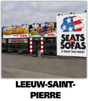 199
SEATS
SOFAS
A SANT TAX
LEEUW-SAINT-
PIERRE