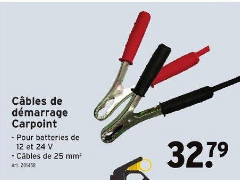 Câbles de
démarrage
Carpoint
Pour batteries de
12 et 24 V
Câbles de 25 mm²
Art. 201458
32.7⁹
79