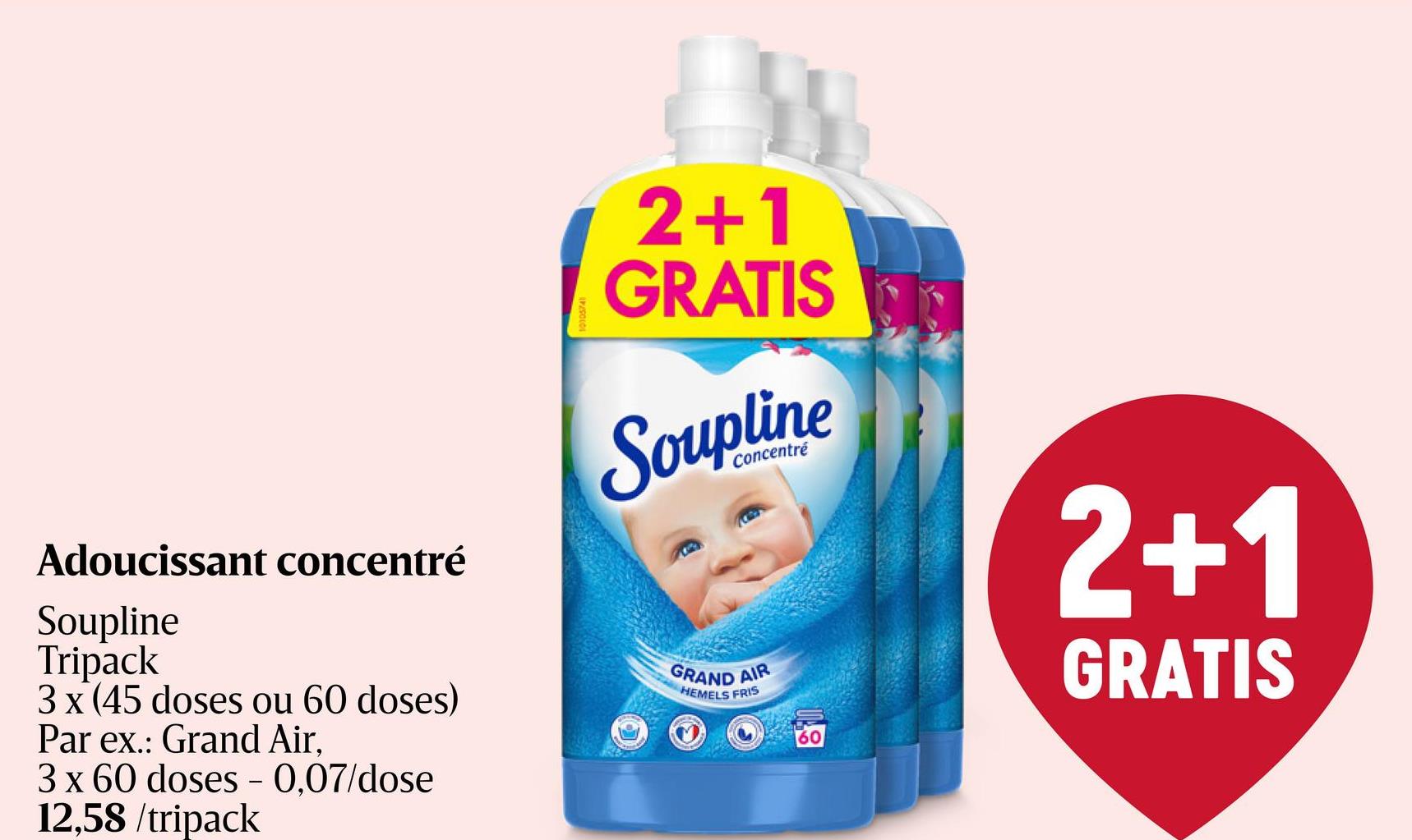 Soupline Concentré Grand Air 1,3L (Lot de 3)