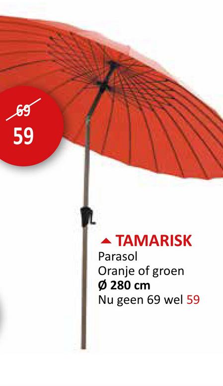 Parasol Tamarisk Ø280cm oranje Parasols Staande Parasols