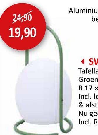 Tafellamp Sway H29cm groen Tafellamp Tafellampen Tuinaccessoires Tuindecoratie