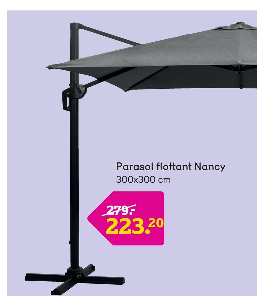 Parasol déporté Nancy - anthracite - 300x300 cm