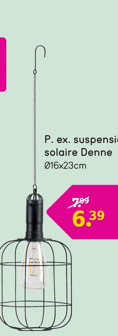 Suspension solaire Denne - noire - Ø16x23 cm