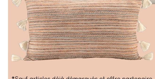 Coussin décoratif Idris - couleur naturelle/brun rougeâtre - 30x50 cm