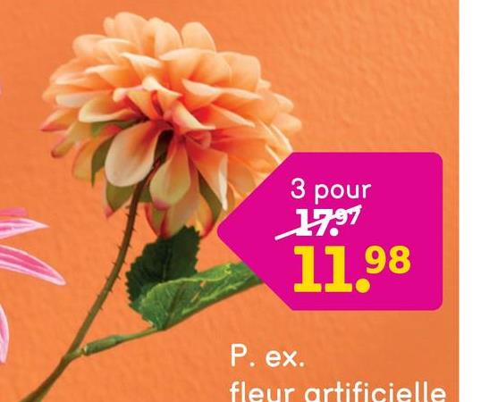 Fleur artificielle Dahlia - rose - 72 cm