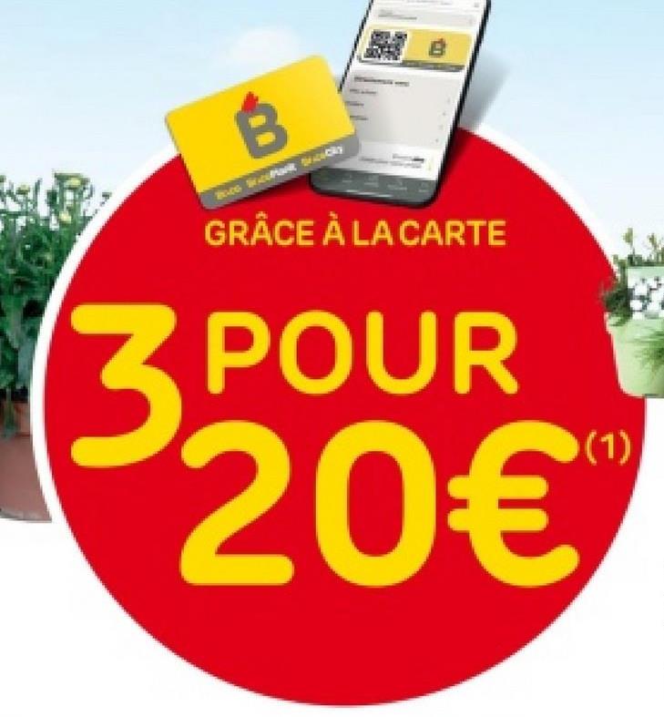 B
B
GRÂCE À LA CARTE
3 POUR
20€
(1)
