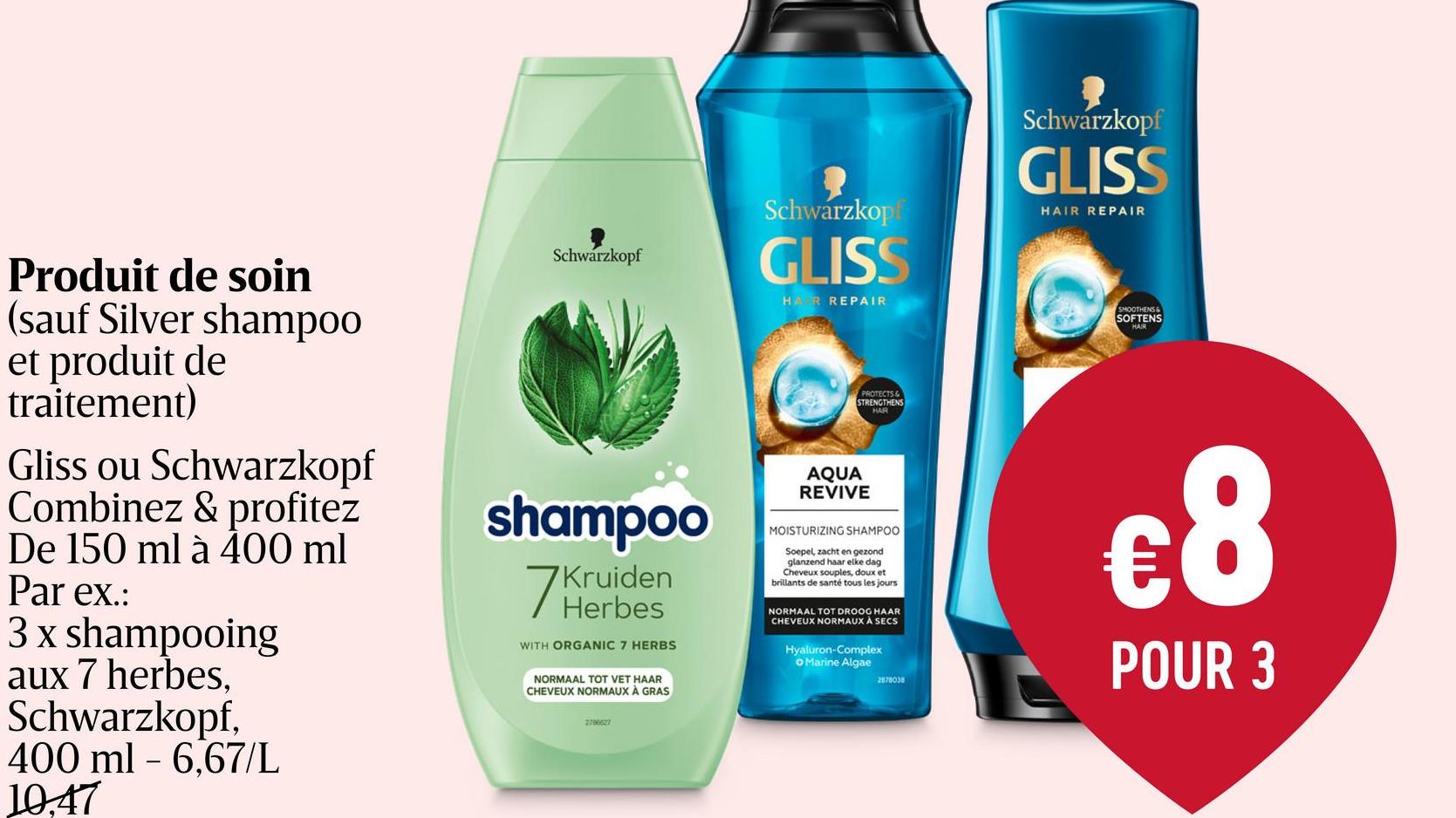 Shampoing | Herbes & Vigueur | 400ml conçu pour les cheveux fins et fragiles. Schwarzkopf shampoo Herbes & Vigueur contient du romarin bio et est