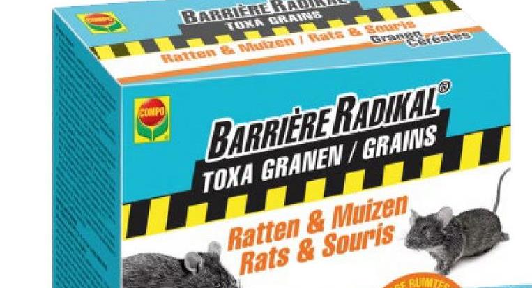 e
COMPO
BARRIERE RA
TOXA GRAINS
Ratten & Muizen / Rats & Souris
Granen
Cereales
BARRIÈRE RADIKAL
TOXA GRANEN/GRAINS
Ratten & Muizen
Rats&Souris
BUIMTES