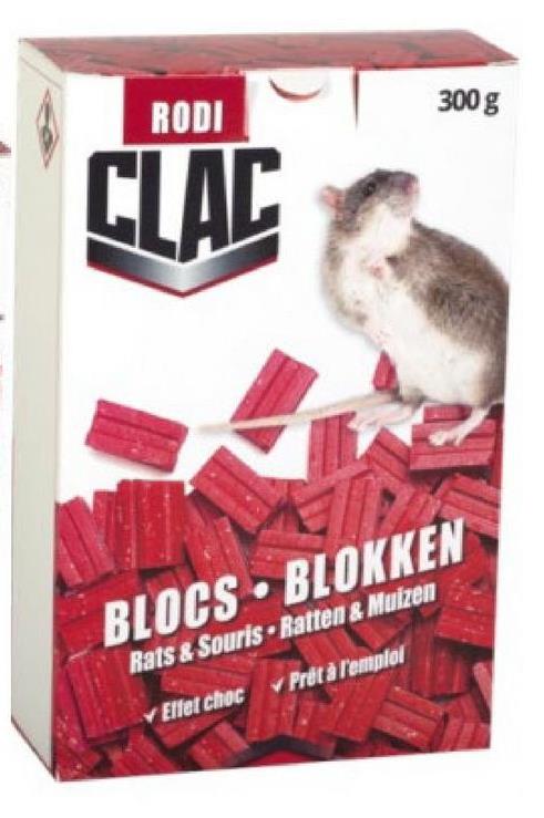 RODI
CLAC
BLOCS BLOKKEN
Rats&Souris Ratten & Muizen
Effet choc
Prêt à l'emplo
300 g