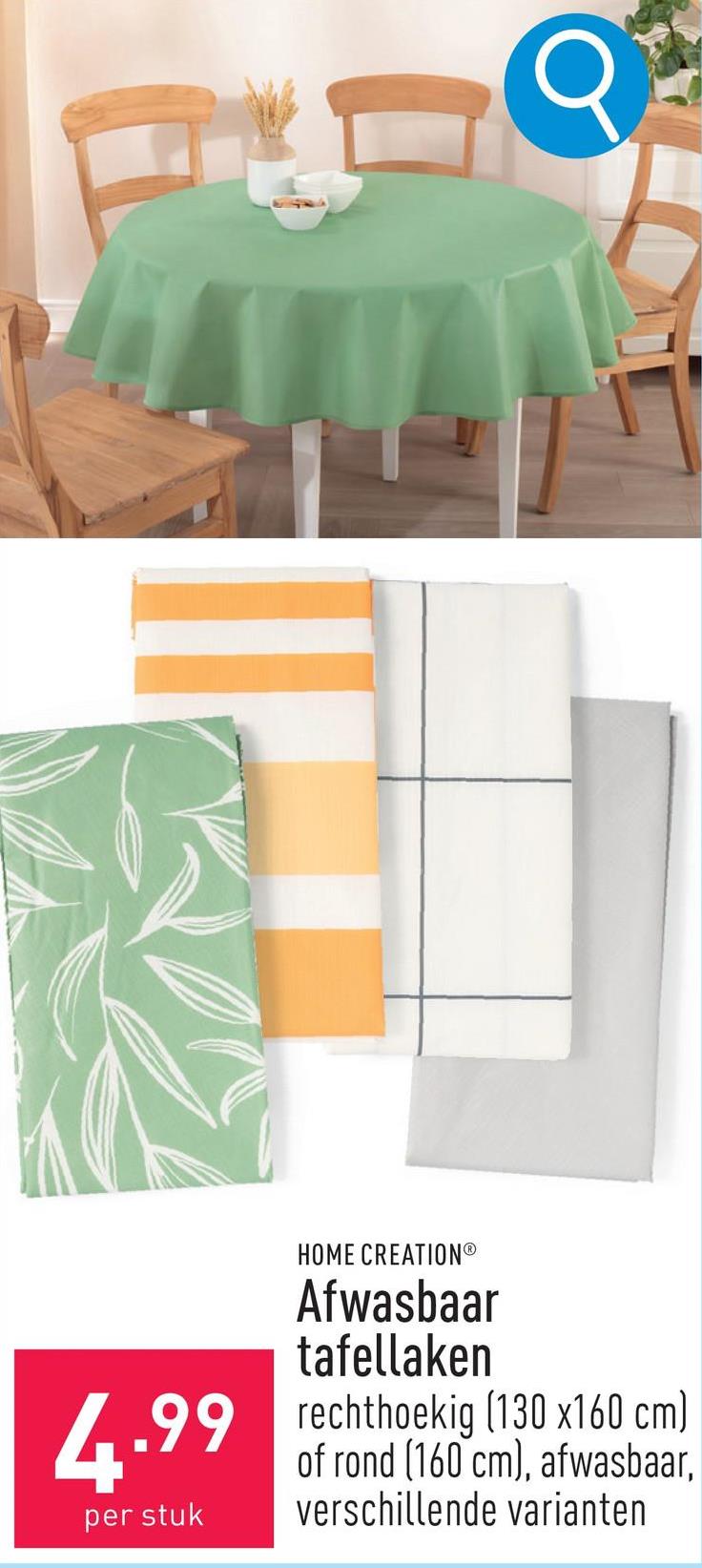 Afwasbaar tafellaken polyester, keuze uit rechthoekig (130 x 160 cm) en rond (160 cm), afwasbaar, keuze uit verschillende varianten, OEKO-TEX®-gecertificeerd